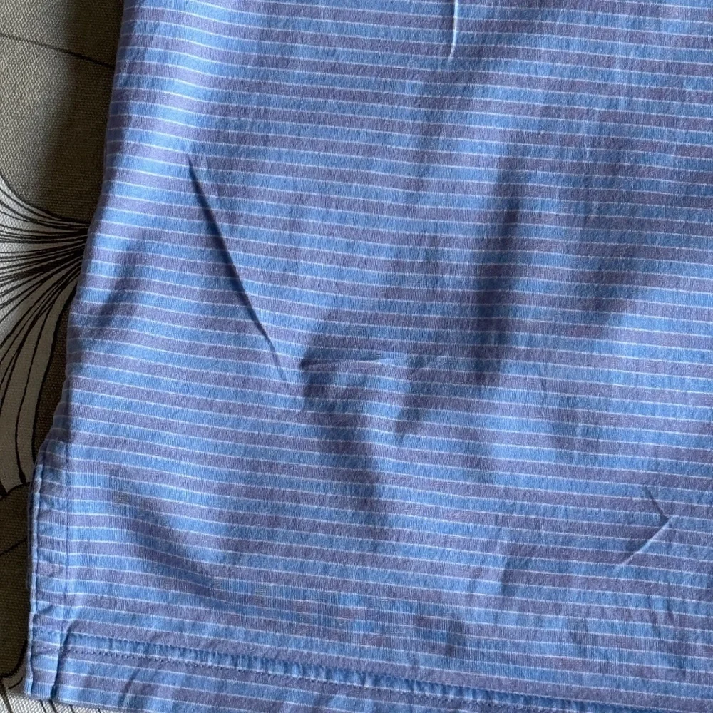 Peter Millar Striped Cotton Polo Shirt XL Blue - Picture 9 of 9